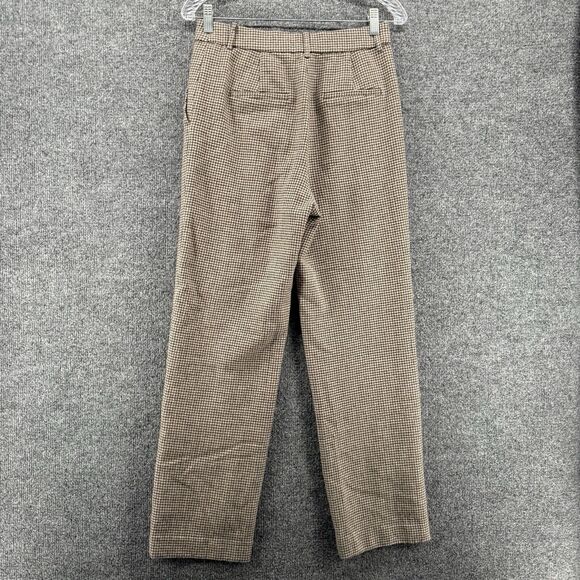 Goelia Dress Pants Womens 6 Brown Wool Mid Rise Wide Leg Office Ladies Career - Picture 4 of 10